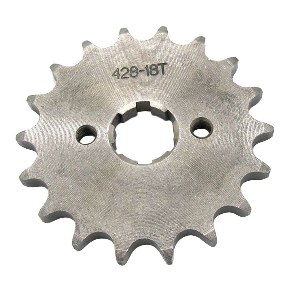 428-18T 20mm Front Sprocket for Motorcycle ATV Dirtbike - Silver