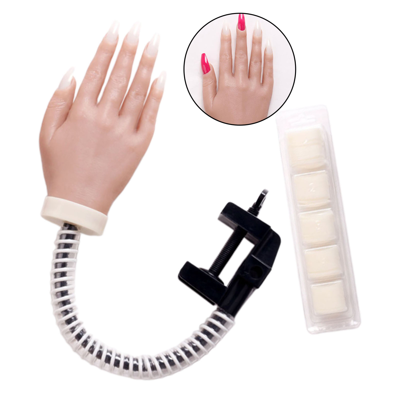 Silicone Training Practice Hand Mannequin Model Bendable Jewelry Display DIY