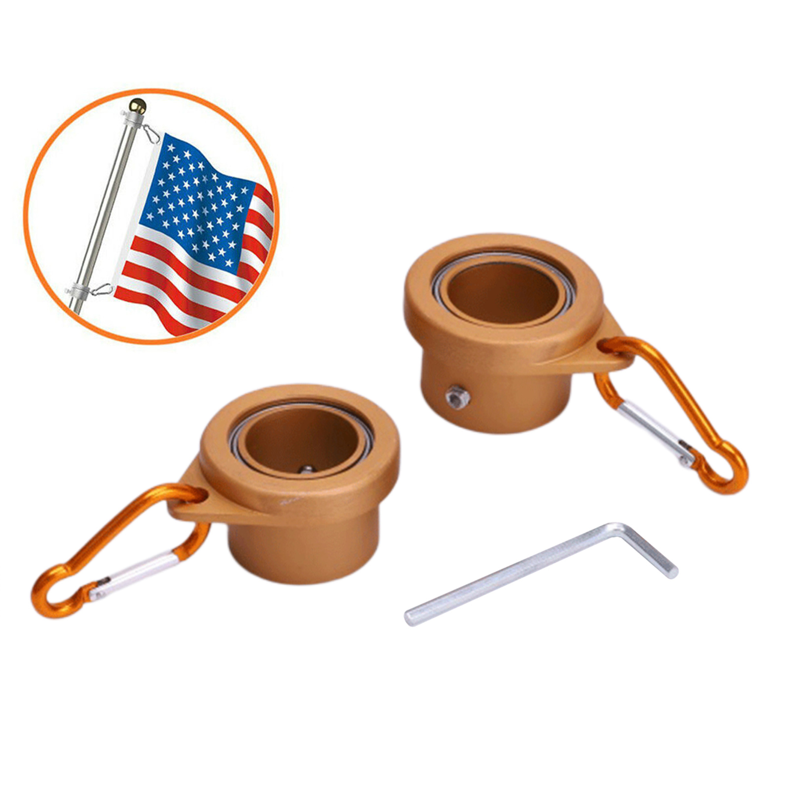 Flag Pole Mounting Rings Anti-Wrap Grommet Clip for 1