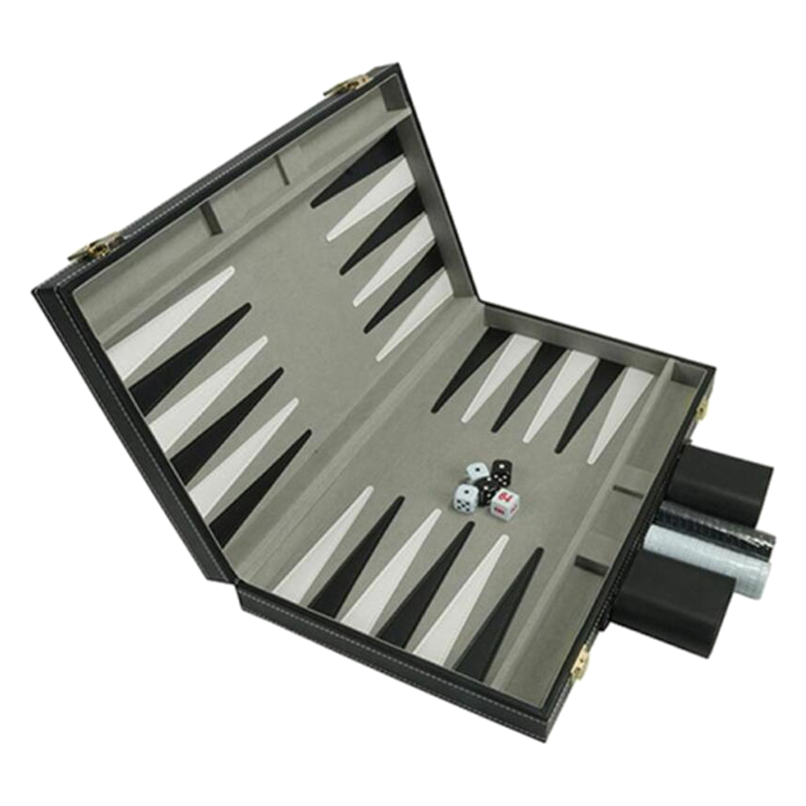 Foldable Chess Board Backgammon Set PU Leather Case Portable with Playing Pieces Nice Gifts