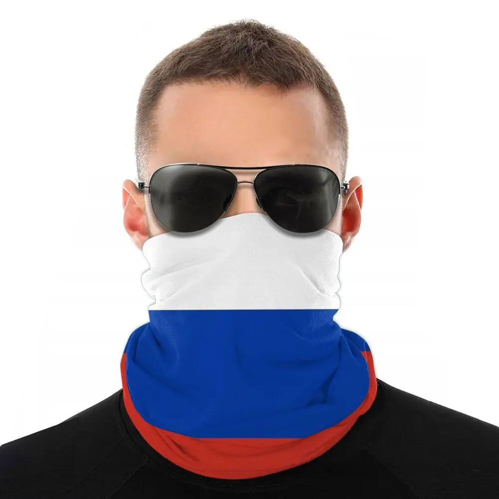 Russian Flag Scarves Half Face Mask Men Women Halloween Tube Scarf Country Balaclava Bandanas Polyester Headwear Outdoor Hiking head scarf men