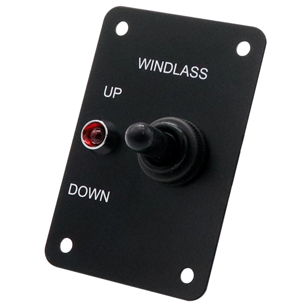 Boat Anchor Windlass UP/Down Toggle Switch Control Panel Red Indicators 12V