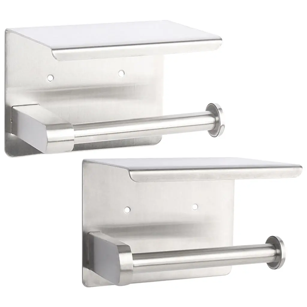 Kitchen Dispenser Roll Holder Storage Toilet Paper Shelf  Adhesive  No Drilling 