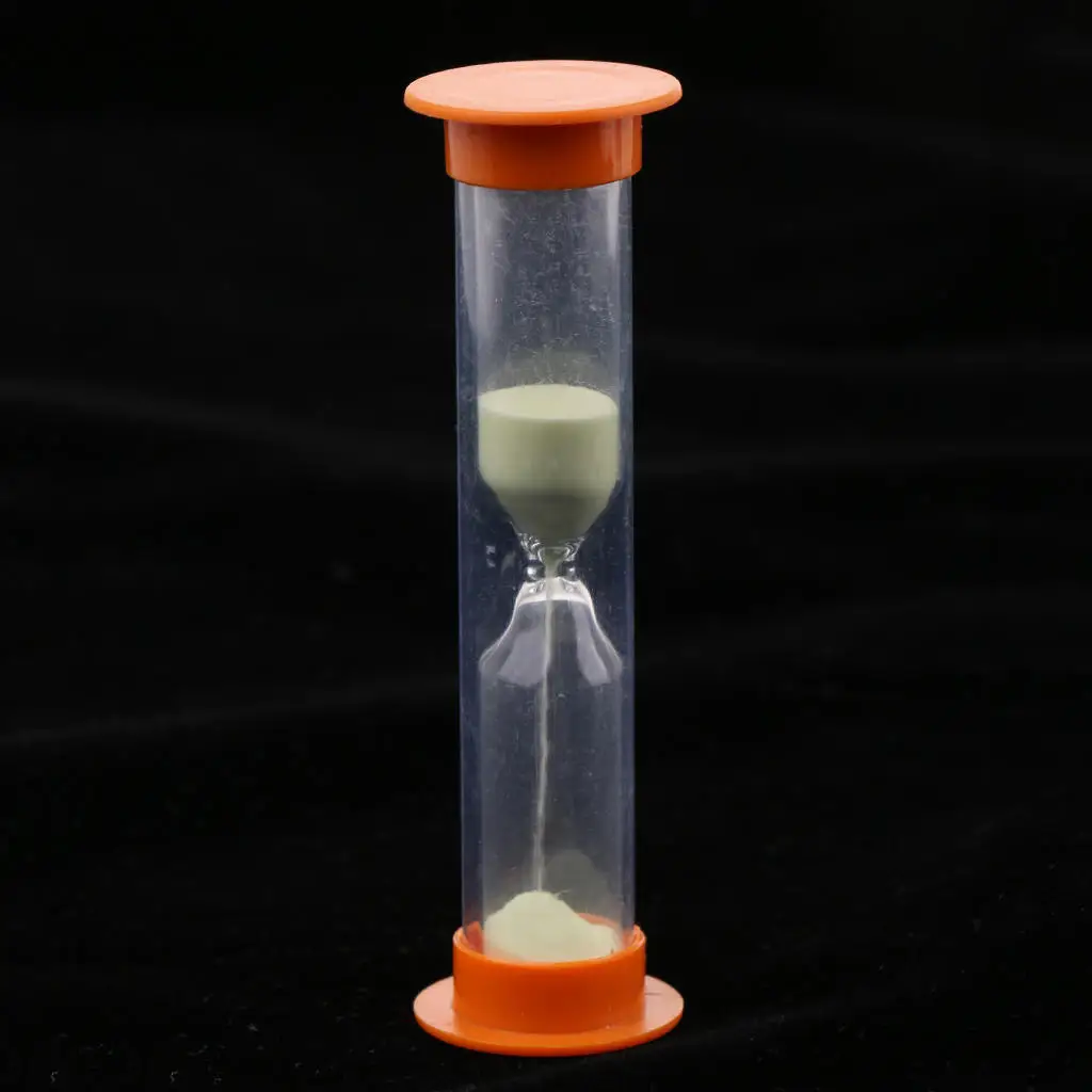 2x1 Minute Plastic Sand Timer with Orange Frame Party Props Glow in The Dark