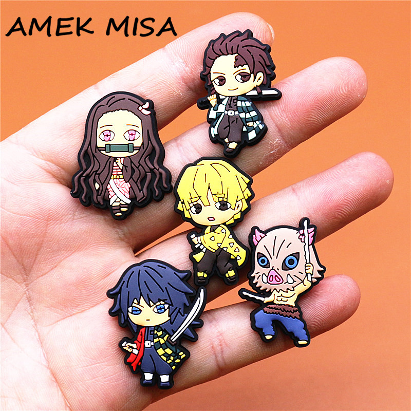 Japan Comics Style PVC Shoe Charms Cute Sandals Accessories Shoes Buckle Decorations fit Croc JIBZ Kids X-mas Party Gifts U253