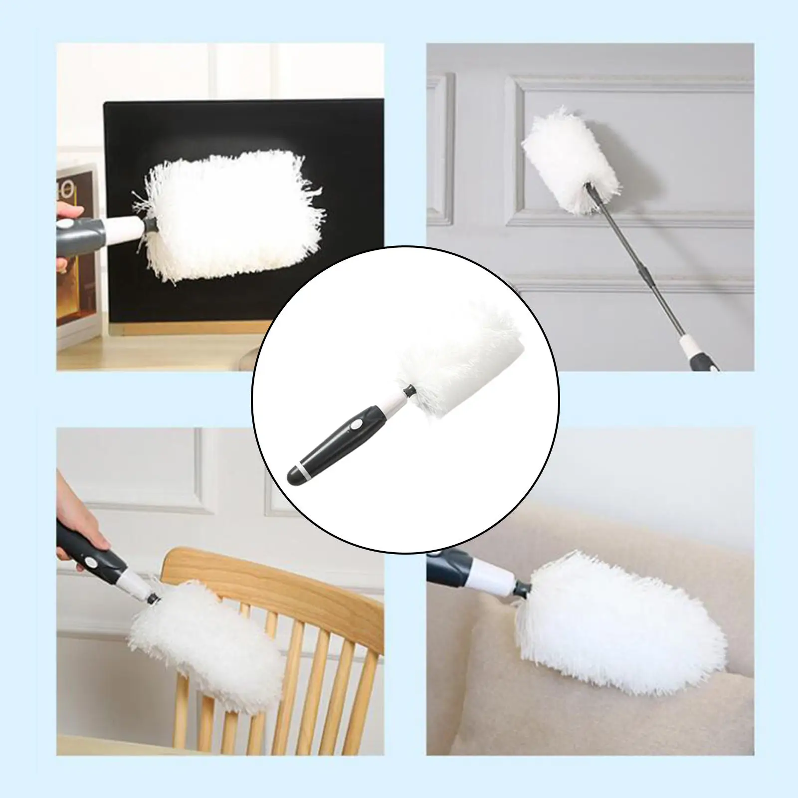 Retractable Dust Remove Brush Telescoping Extension Pole USB 12W Hand Duster Dust Collector Household Brush for Ceiling Fan Cars