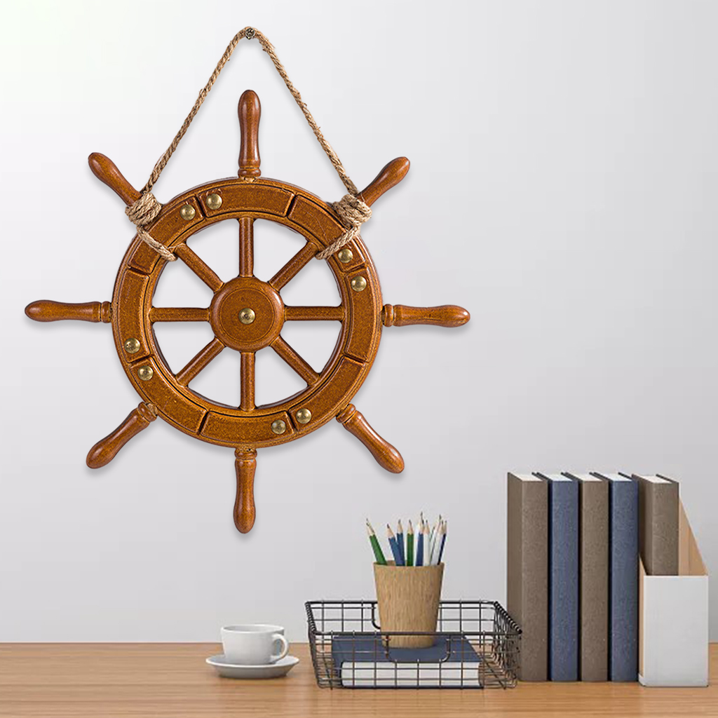 Wooden Boat Rudder Home Ship Wheel Wall Hanging for Office Home Ornament Ships Wheel Wall Decor Ship Rudder Decor