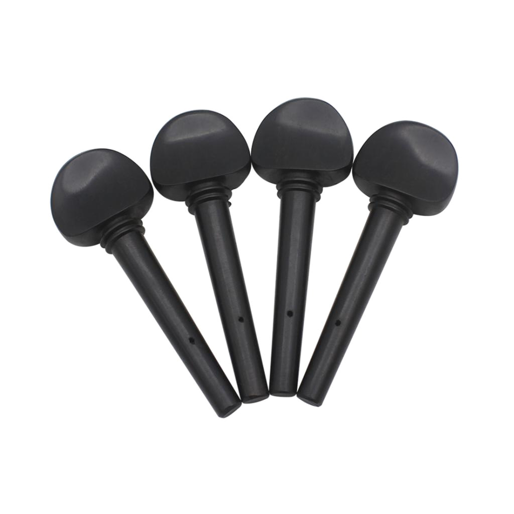 Tooyful Exquisite 4 Pieces Ebony Cello Tuning Pegs Tuners Machine Heads for 3/4 4/4 Cello Replacement Parts