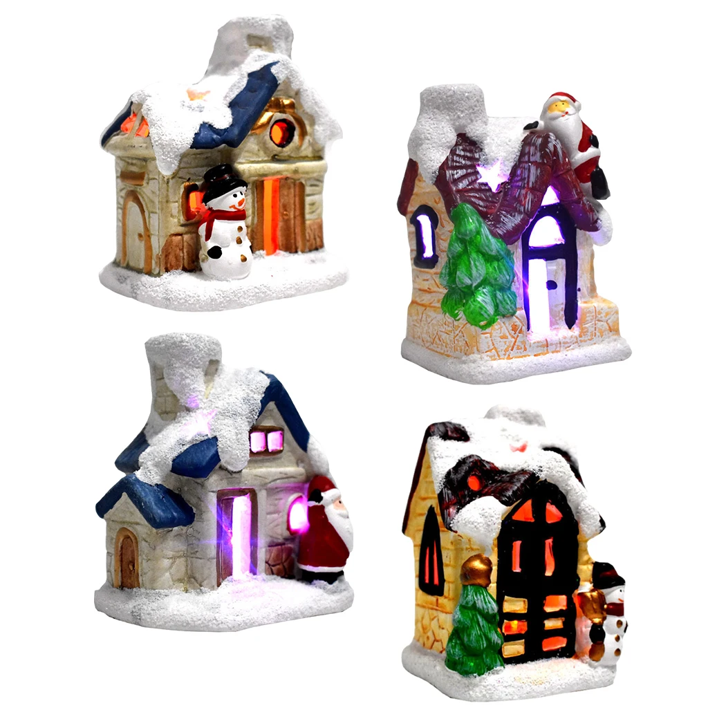 DIY Wooden Dollhouse Kit Christmas Creative Artwork Exquisite Ornament Gift Resin Miniatures House for Birthday Families