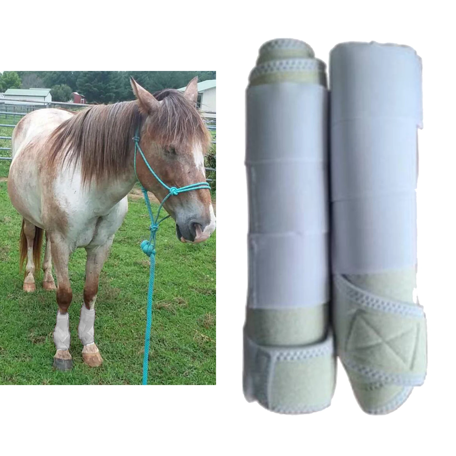 Horse Boots Equestrian Front Hind Tendon Boot Leg Protection, Horse Pony Jumping Boot Leg Protective Absorbing Breathable Boots
