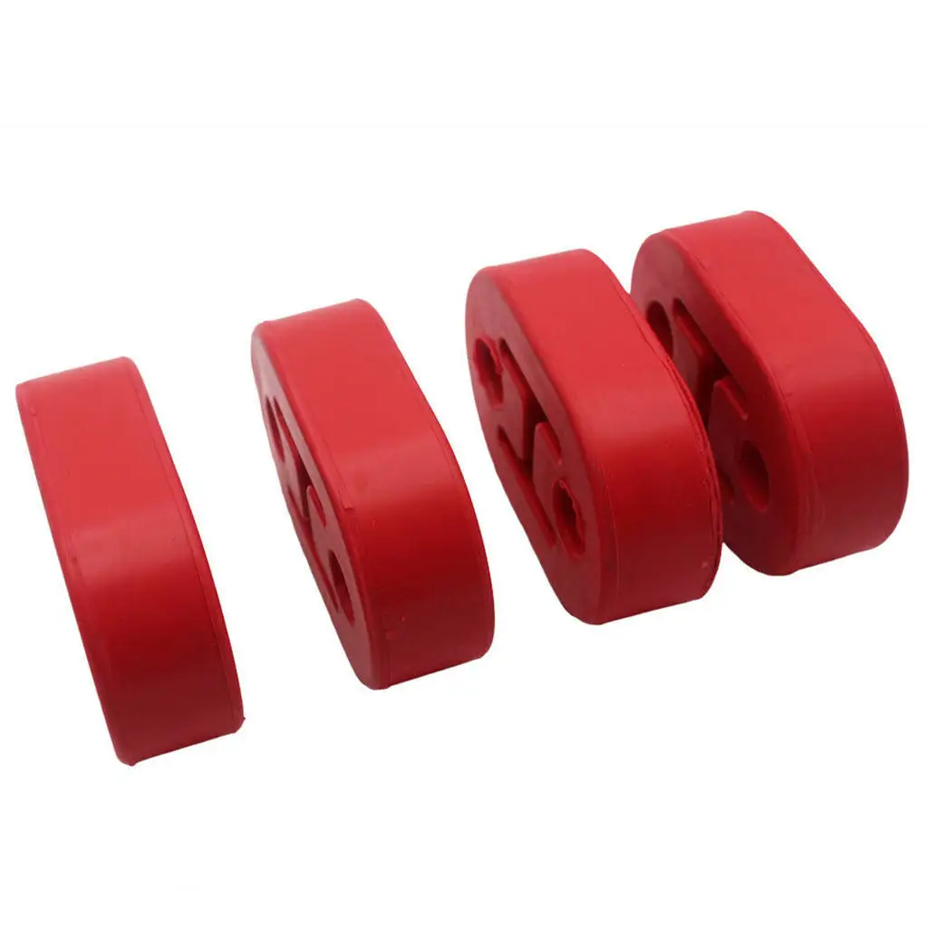 4x Unil Hanging Hangers  in Polyurethane Rubber 2 Holes Red 12mm