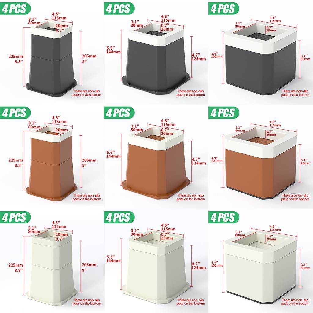 Description Picture 2 of itemFurniture Risers Furniture Lifter Anti Slip Wear-Resistant Floor Protector Pads Chair Leg Lifts Bed Riser for Table Bed Desk