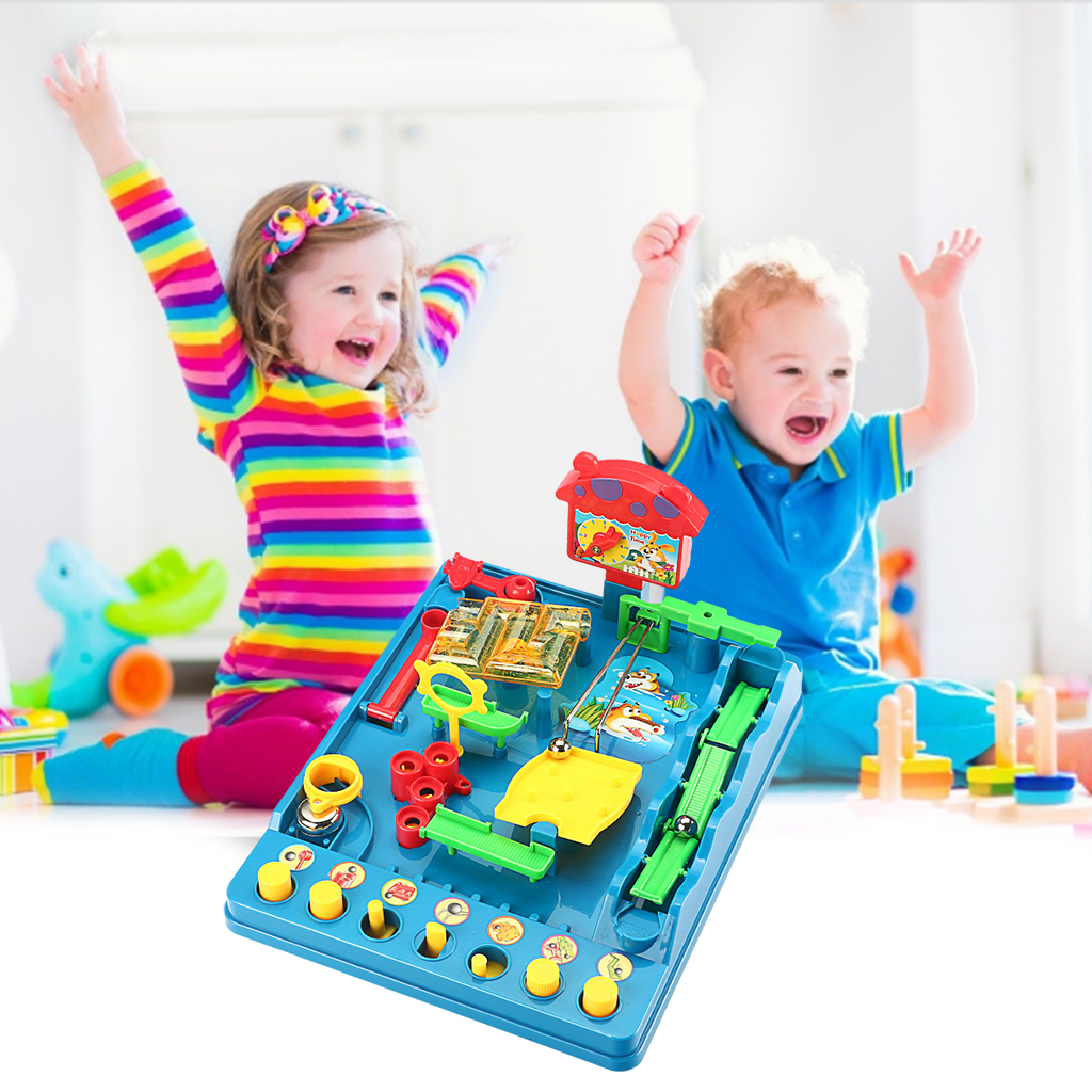 Marbles Puzzle Maze Toys Children Maze Track Family Board Game Thinking Logical Hand-Eye Coordination Motor Skills Sensory Toy