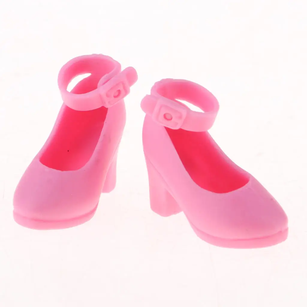12inch Doll Plastic High Heels Shoes for Blythe Licca Doll Clothing Pink 