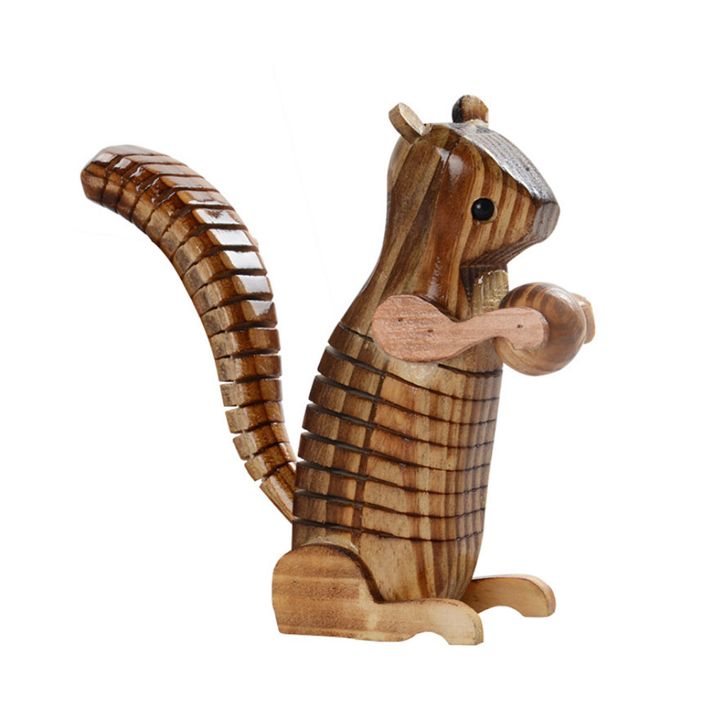 2xWooden Swing Squirrel Shapes Woodcraft Kids Toy Home Decor Gift