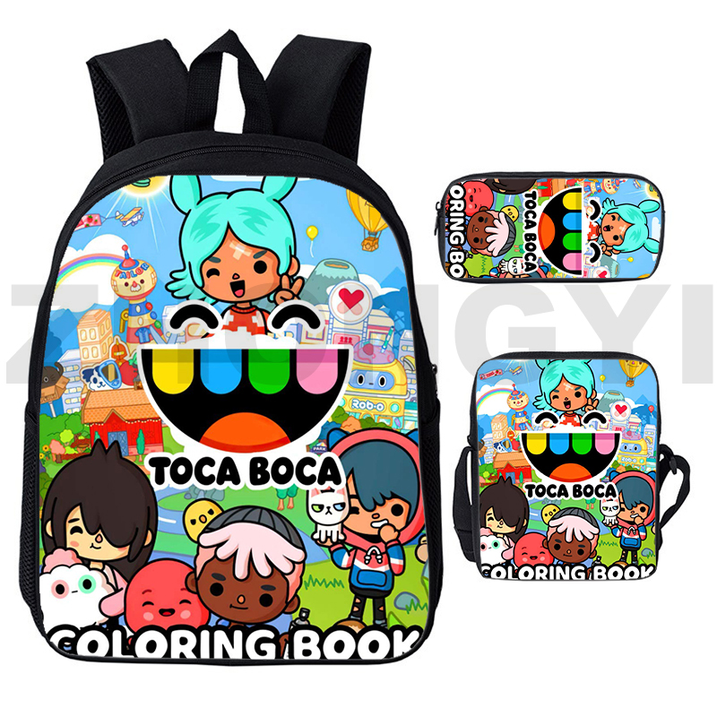 Toca Boca 3D Print Backpacks 12/16 Inch Kawaii Kids Children Small