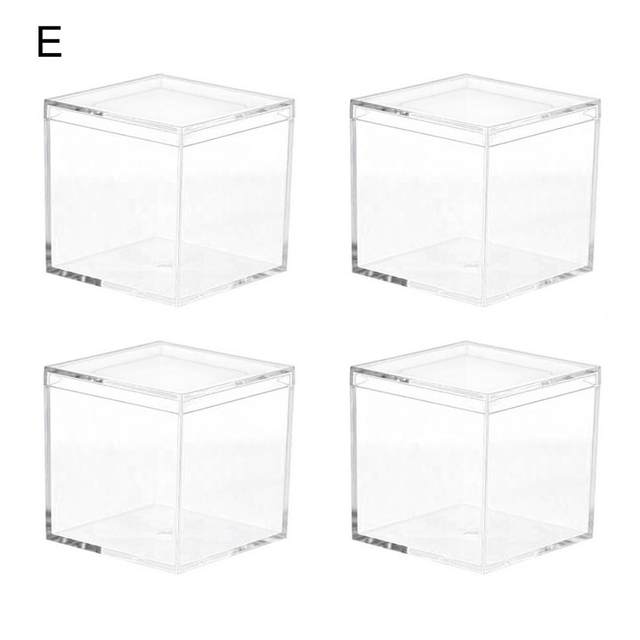 Plastic Candy Box - Square - Clear - 1.5” x 1.5” x 1.5” - 100 count box