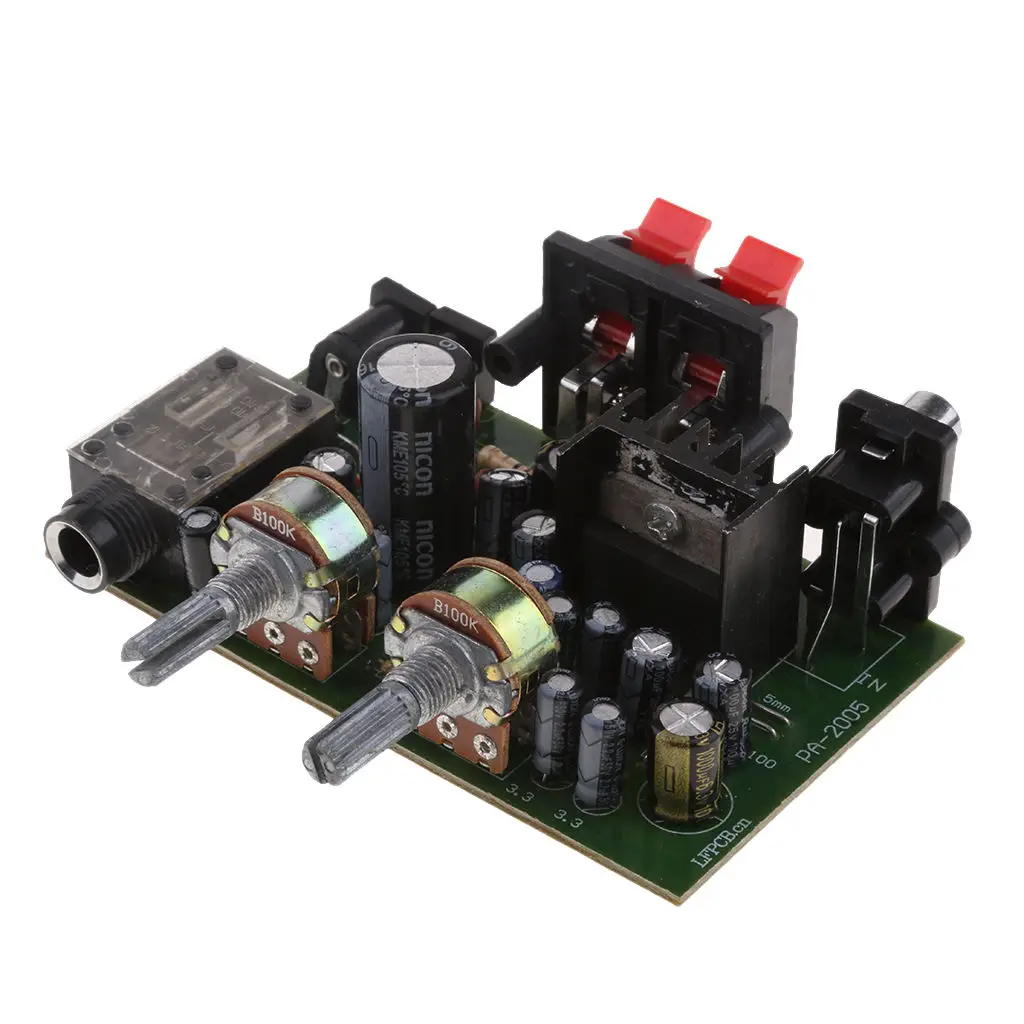 12V Power TDA2005 Dual Channel Digital Amplifier Board Microphone Stand