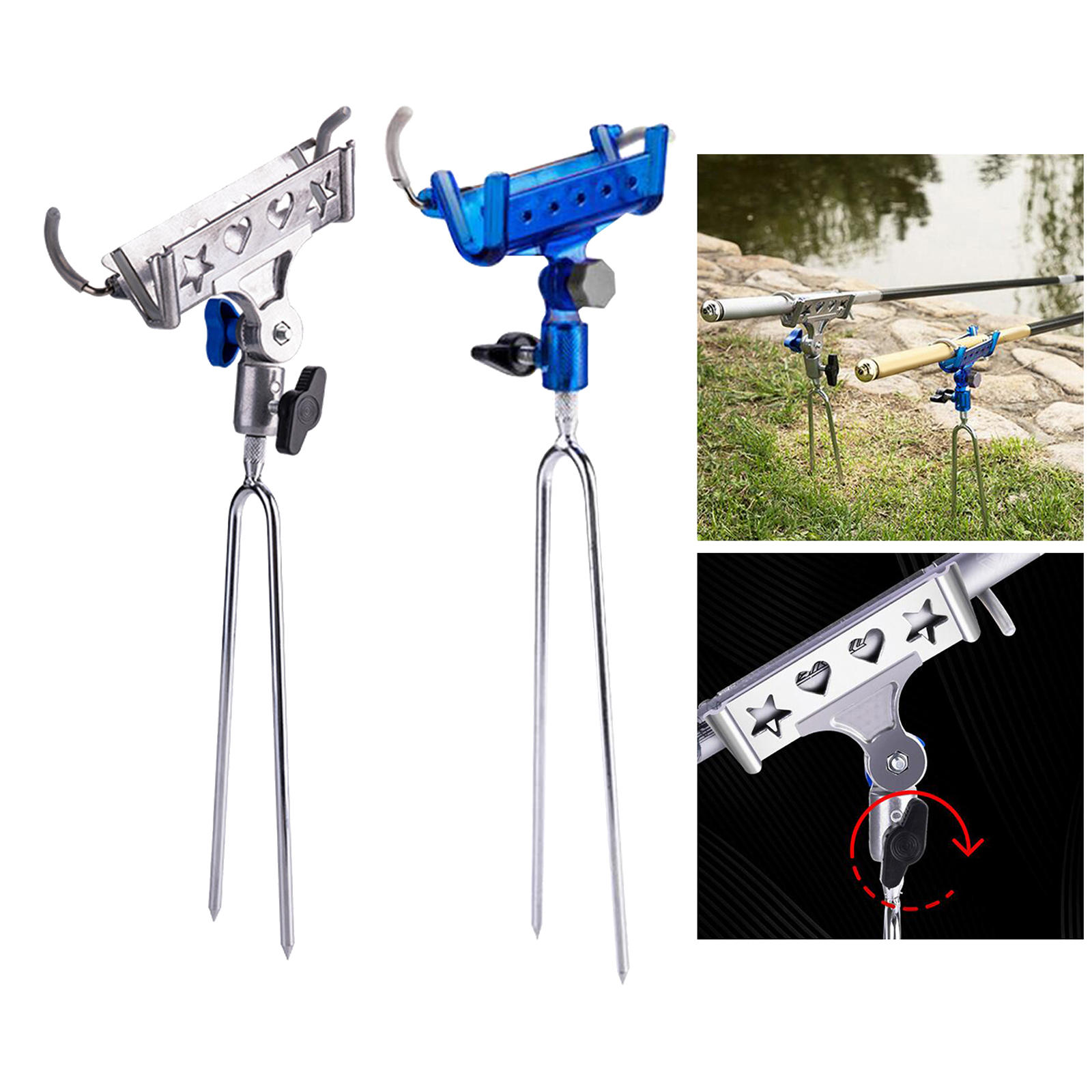 Travel 360 Degrees Automatic Fishing Rod Holder Rack Fish Pole Bracket Outdoor Fishing Gear Adjustable Sensitivity AntiRust