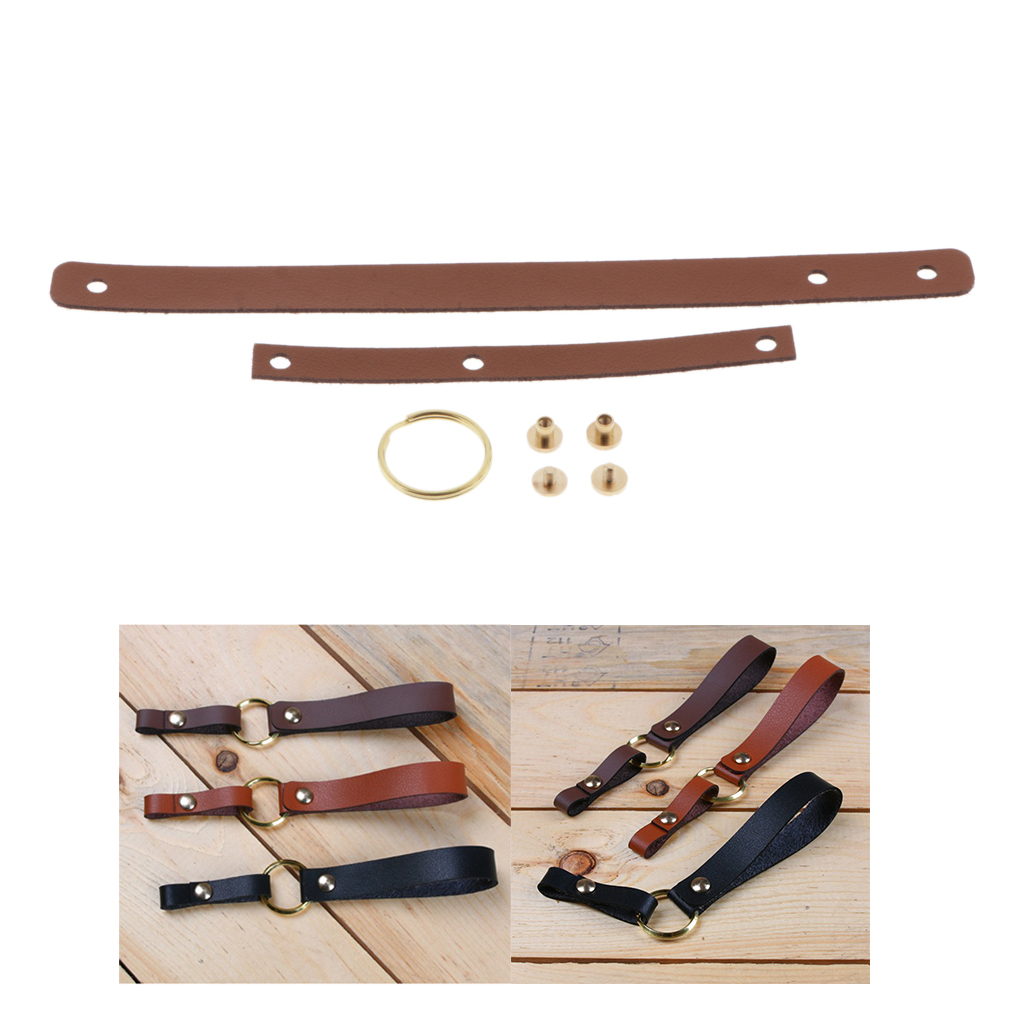 Leather Lanyard Making Kit Pre-cut Leather Card Key Bag Decor DIY Material