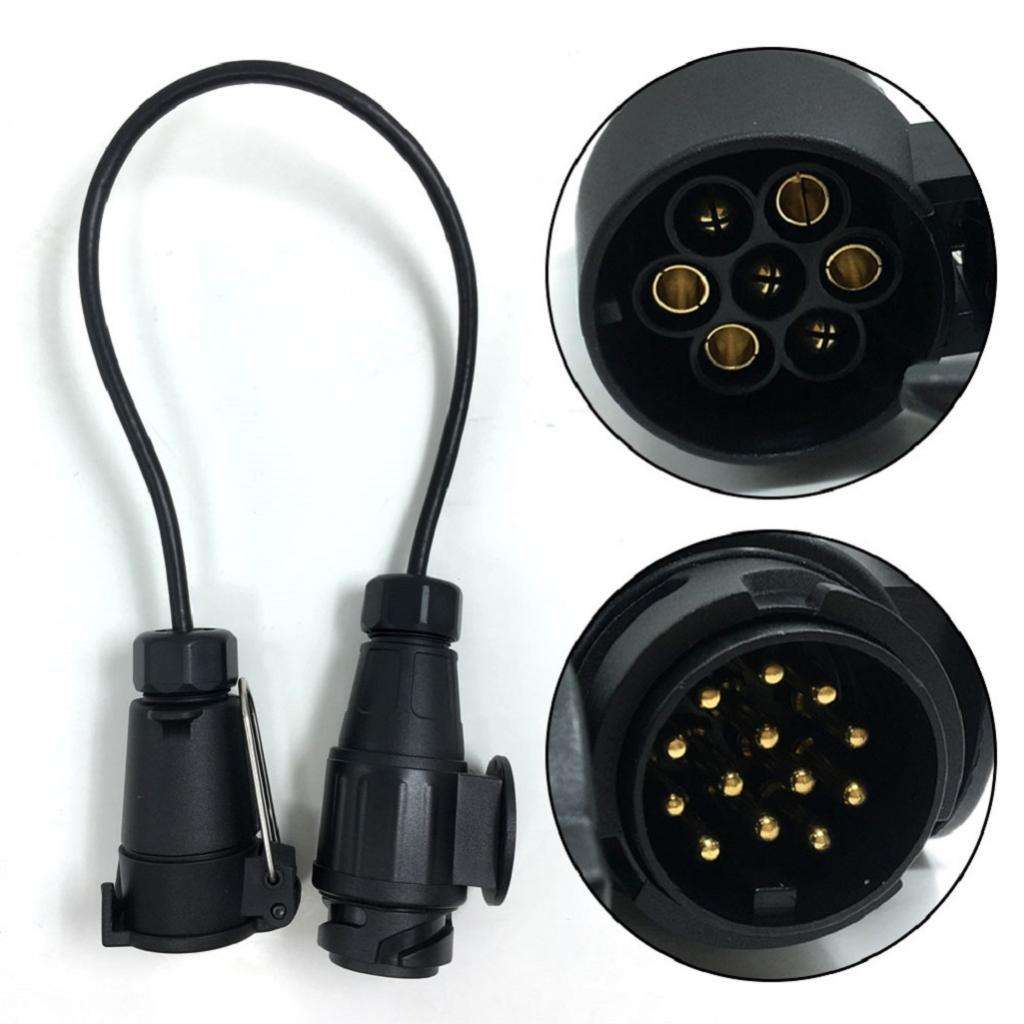 Waterproof Towbar Towing Plug Socket 7Pin to 13Pin Trailer Truck Electric EU