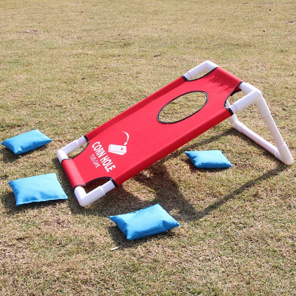 Kids Bean Bag Toss Game Corn Hole Camp Outdoor Carnival Cornhole Games Toy Set