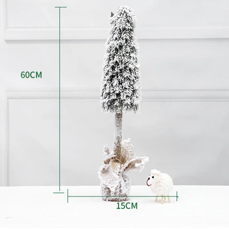 flocagem artificial nórdica de ornamento chocado de árvore de natal para decoração de decoração de cenas