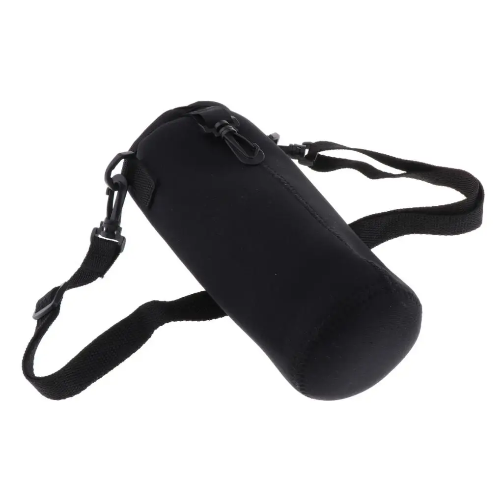 Water Bottle Sleeve 35.20 oz Neoprene Insulated Collapsible Drink Bottle Cover Carrier, Black