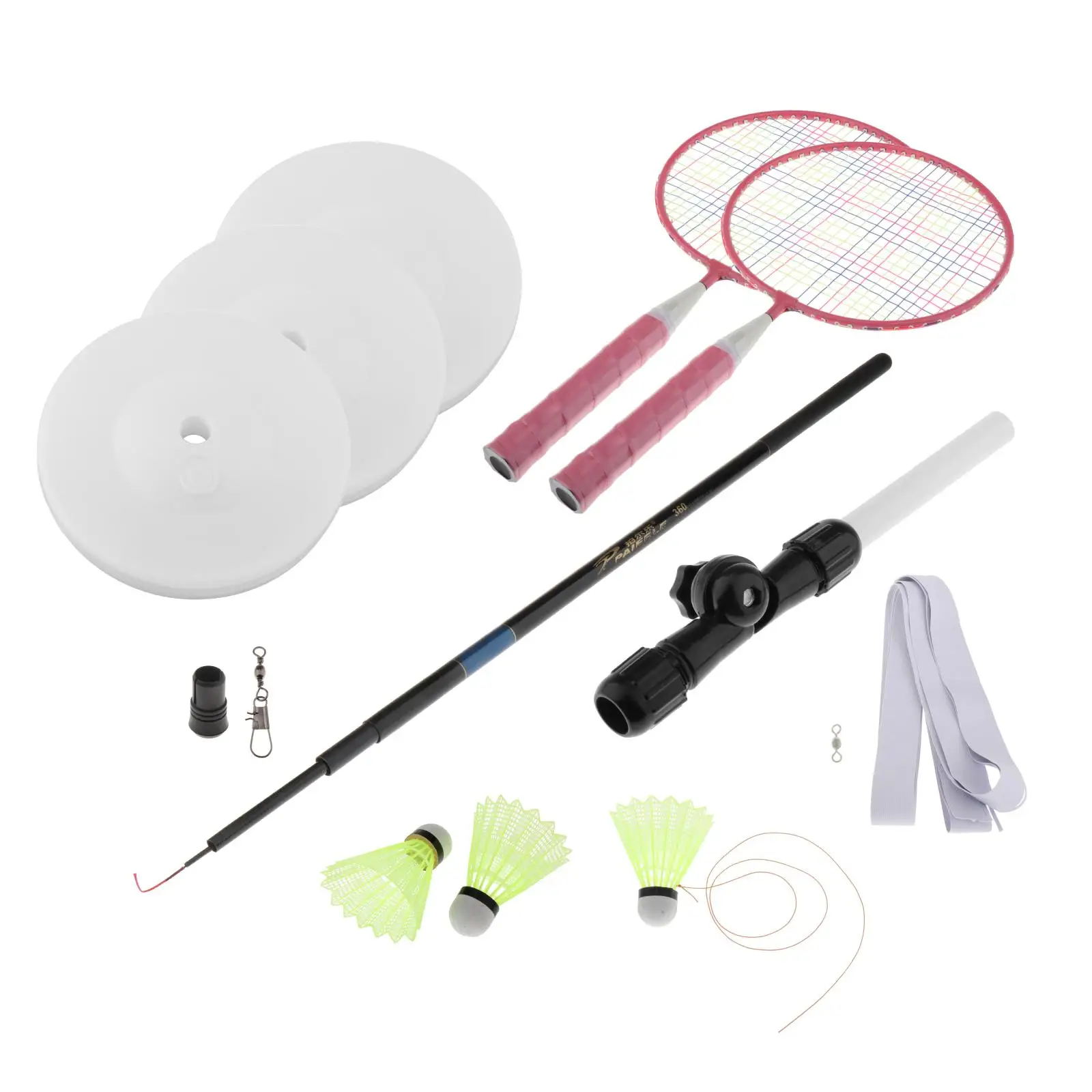 Outgeek Badminton Trainer Set Portable Badminton Practice Tool Badminton Supplies 