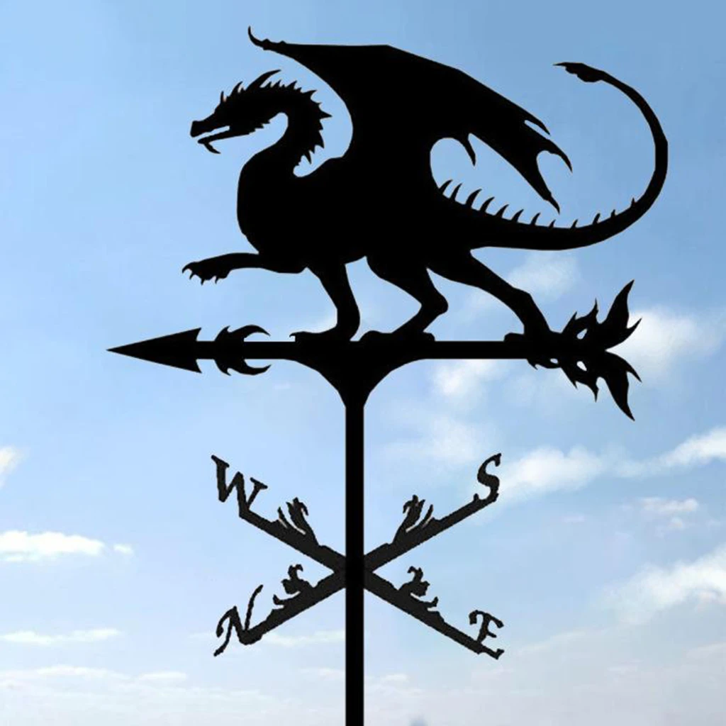 Iron Weather Vane Wind Direction Outdoor Garden Stake Farm Roof Mount Direction Indicator Kit Decor