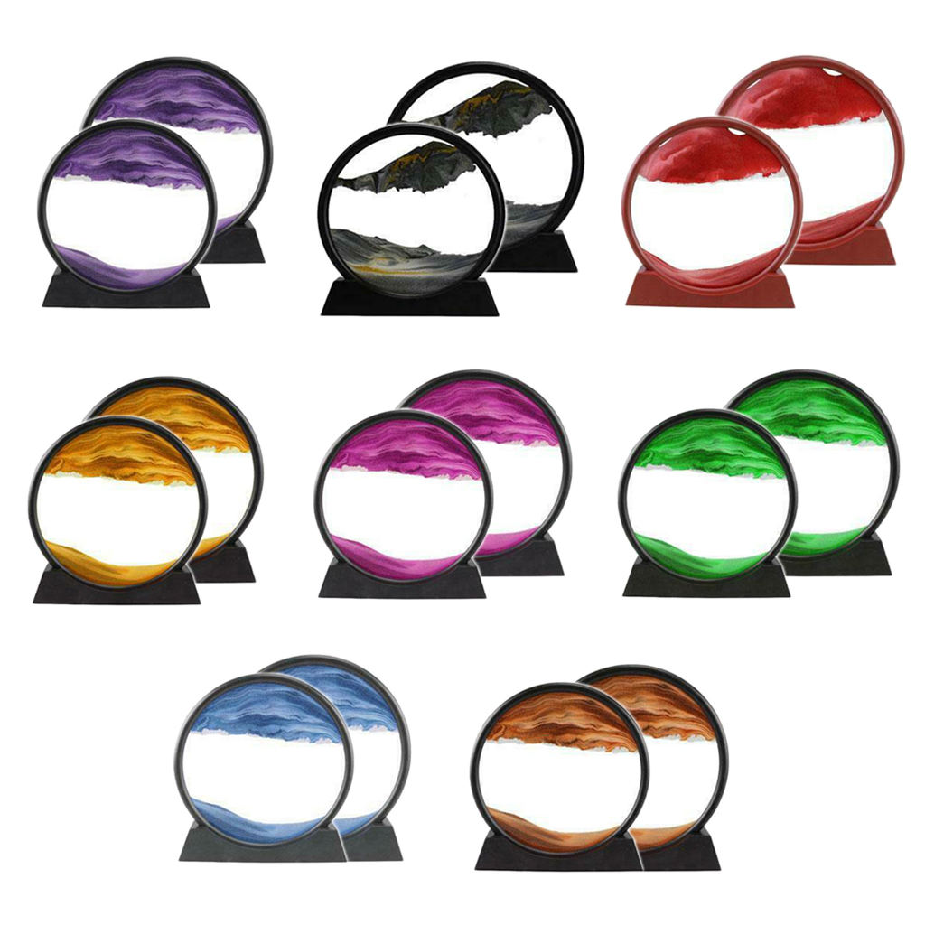 Sand In Motion Dynamic Flowing Sand Picture Keep Calm of Drifting  Hourglass Desktop Ornaments, Free Standing