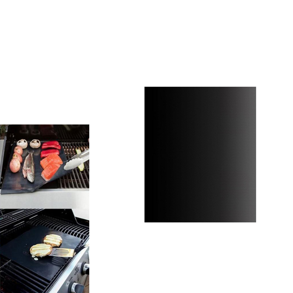 Black Grill Mat Non-stick Sheet BBQ Mat 33x40cm