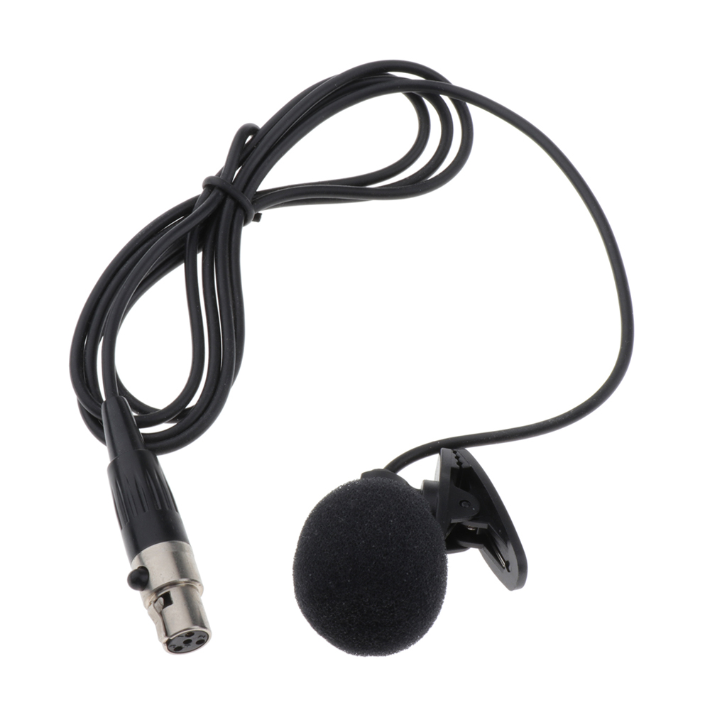 Professional XLR 4 Pin Microphone Lapel Metal Tie Clip For PC Transmitter