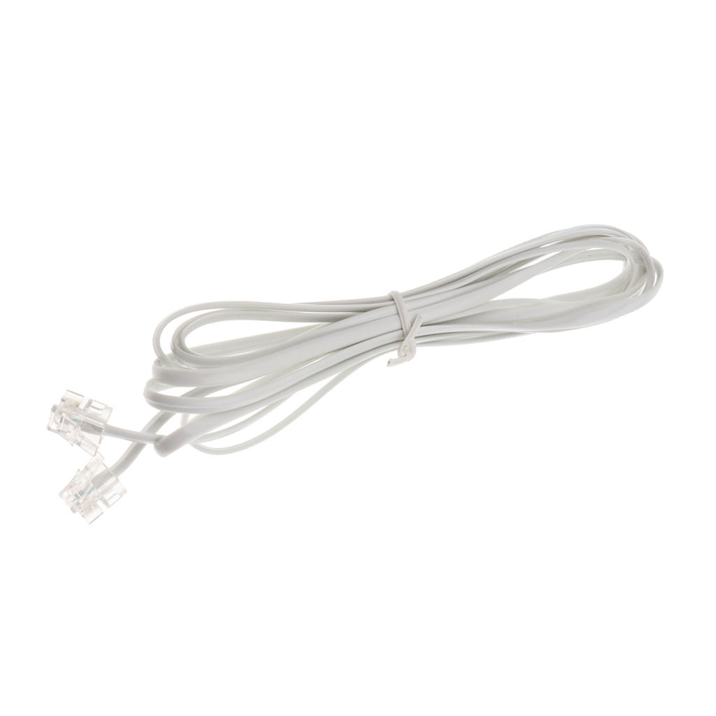 RJ11 Telephone Line Cord Cable, High-speed Internet Modem Cable 6P2C (10 Feet )