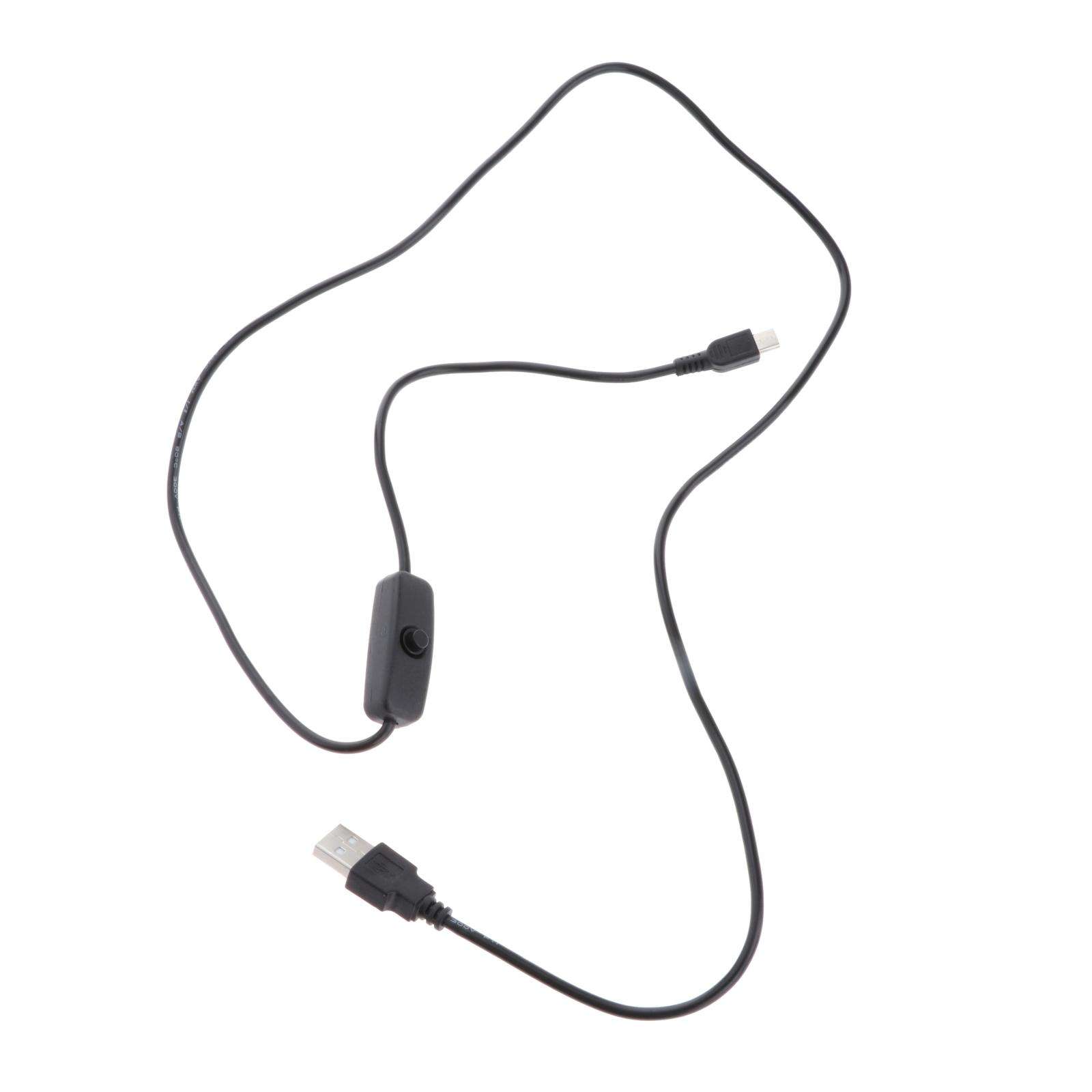 Power USB Switch Cable for Raspberry Pi 3 Micro USB 5P with Power 501 on/Off Switch for USB Fan LED Strips, Easy to Install