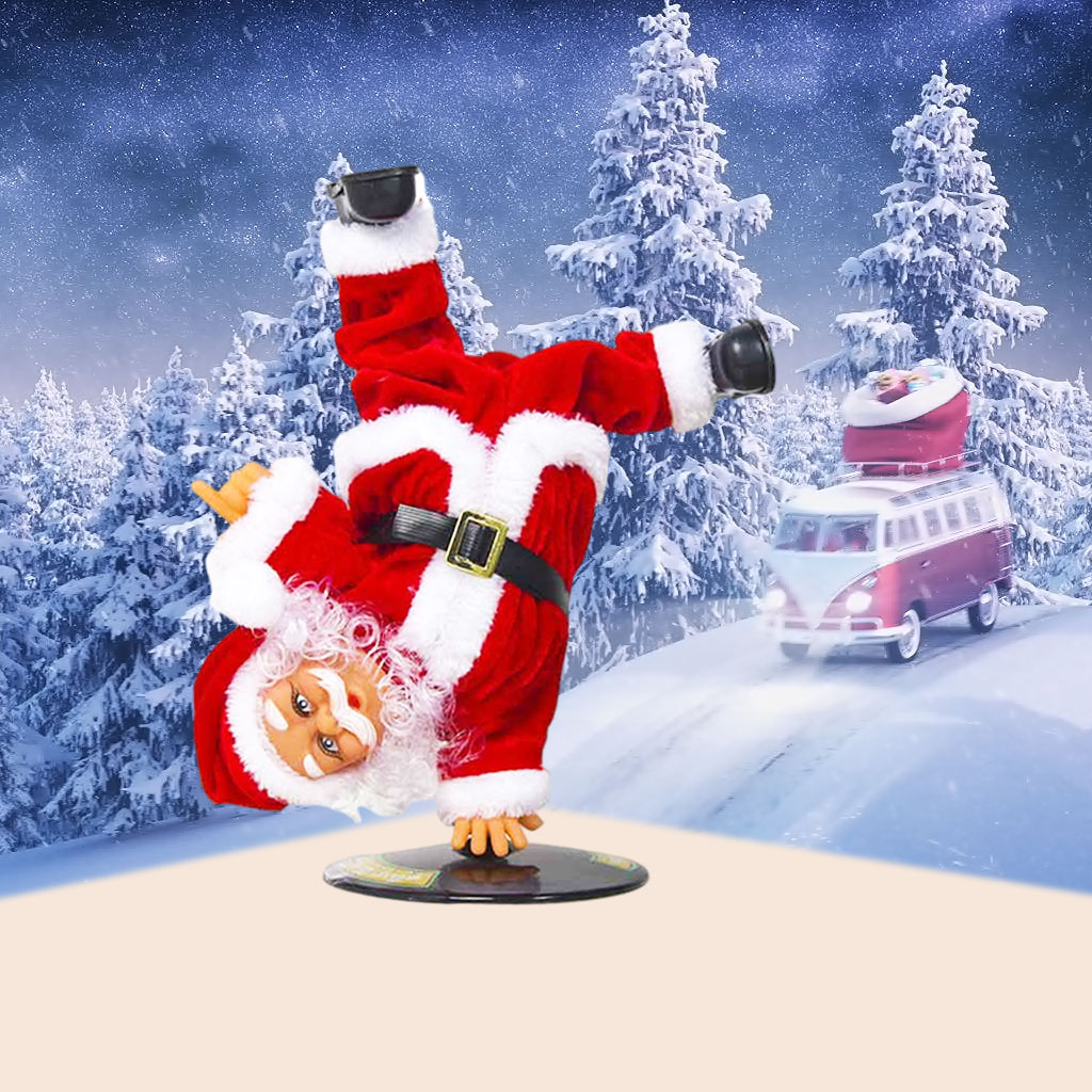 Christmas Electric Musical Santa Claus Plush Toy Inverted Street Dance