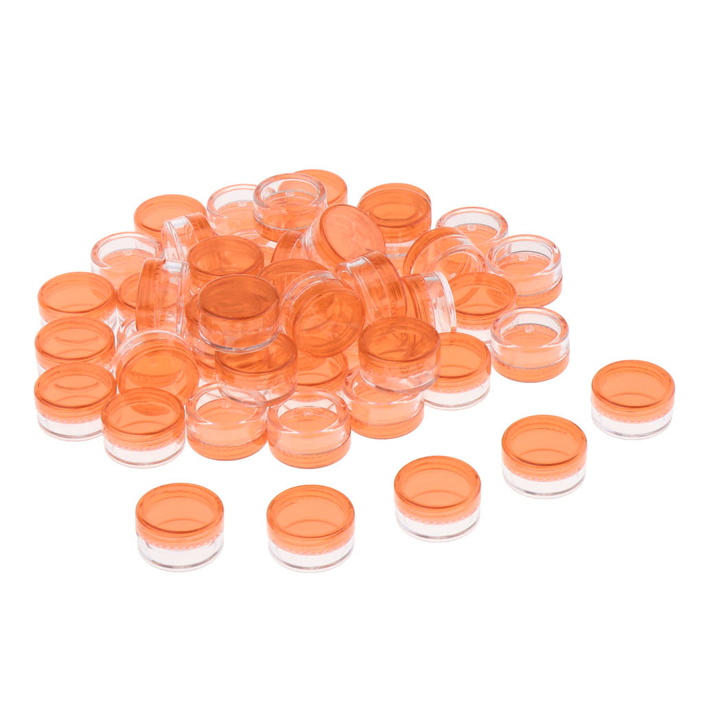 50 Pieces Empty Plastic Sample Containers, 5 Gram Size, Round Cosmetic Pot Jars