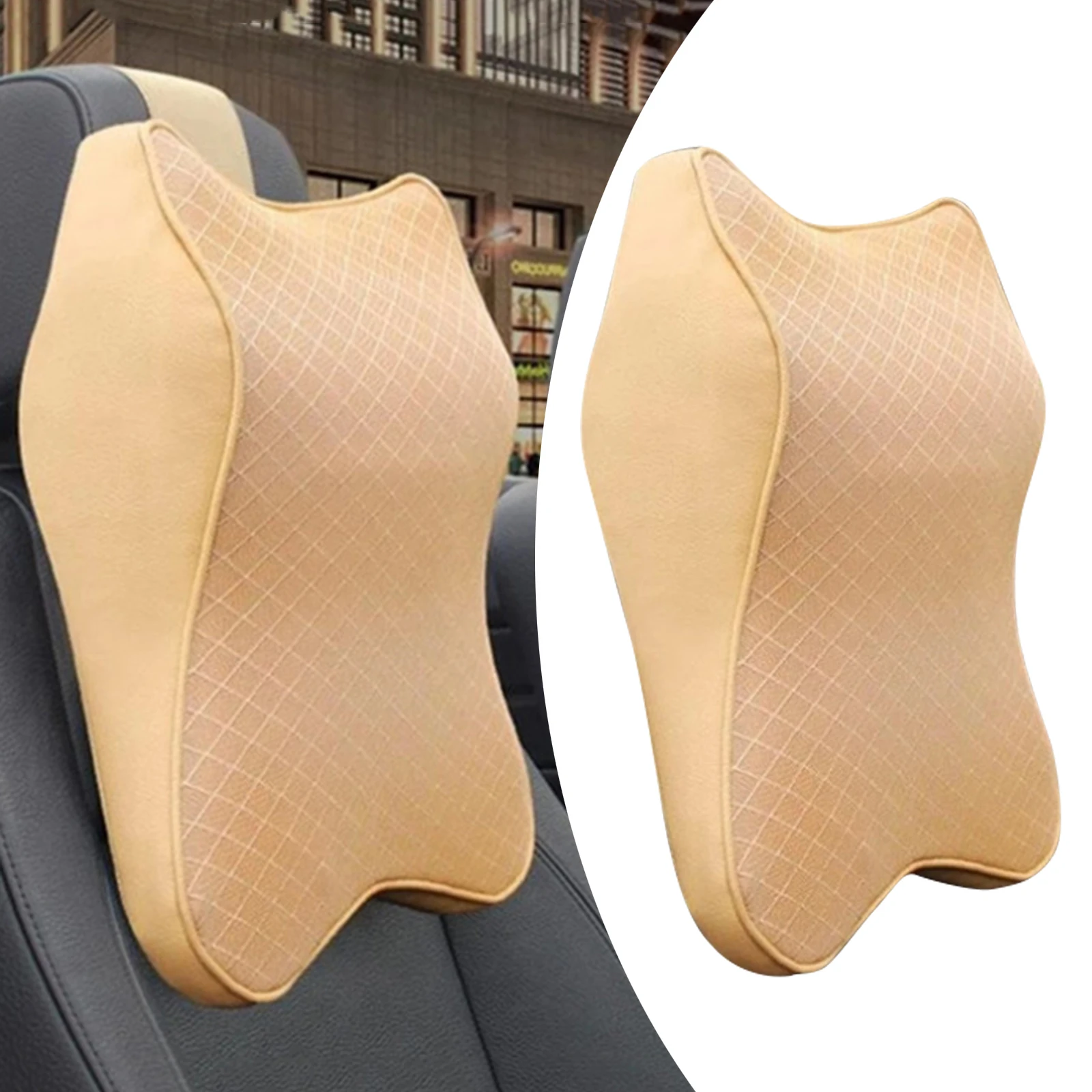 Car Neck Cushion for Driving Car Seat Neck Pillow Headrest Cushion Lumbar Support Neck Rest Cushion 3D Memory Foam