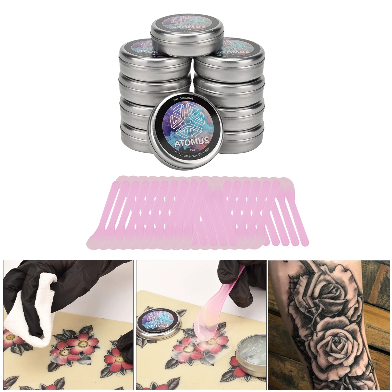 Tattoo Aftercare Cream Ointment Disposable Wipe Scraper Revives Smooth Skin