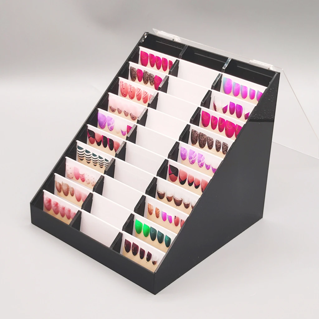 Acrylic False Nail Tips Color Display Holder Rack Storage Box Containers for Nail Art Salon Decoration Color Card 