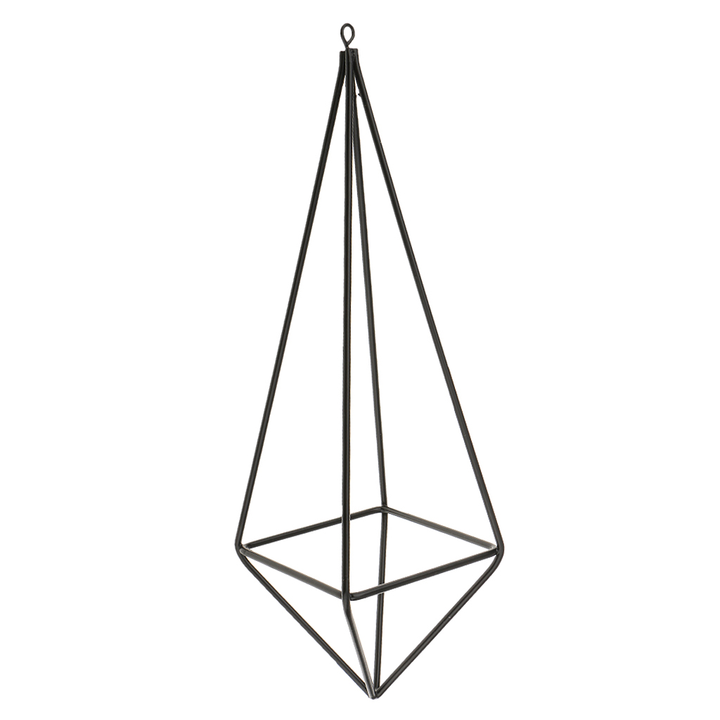 Rustic Style Black Freestanding Hanging Geometric Metal Pot Rack For Tillandsia Air Plant 26cm