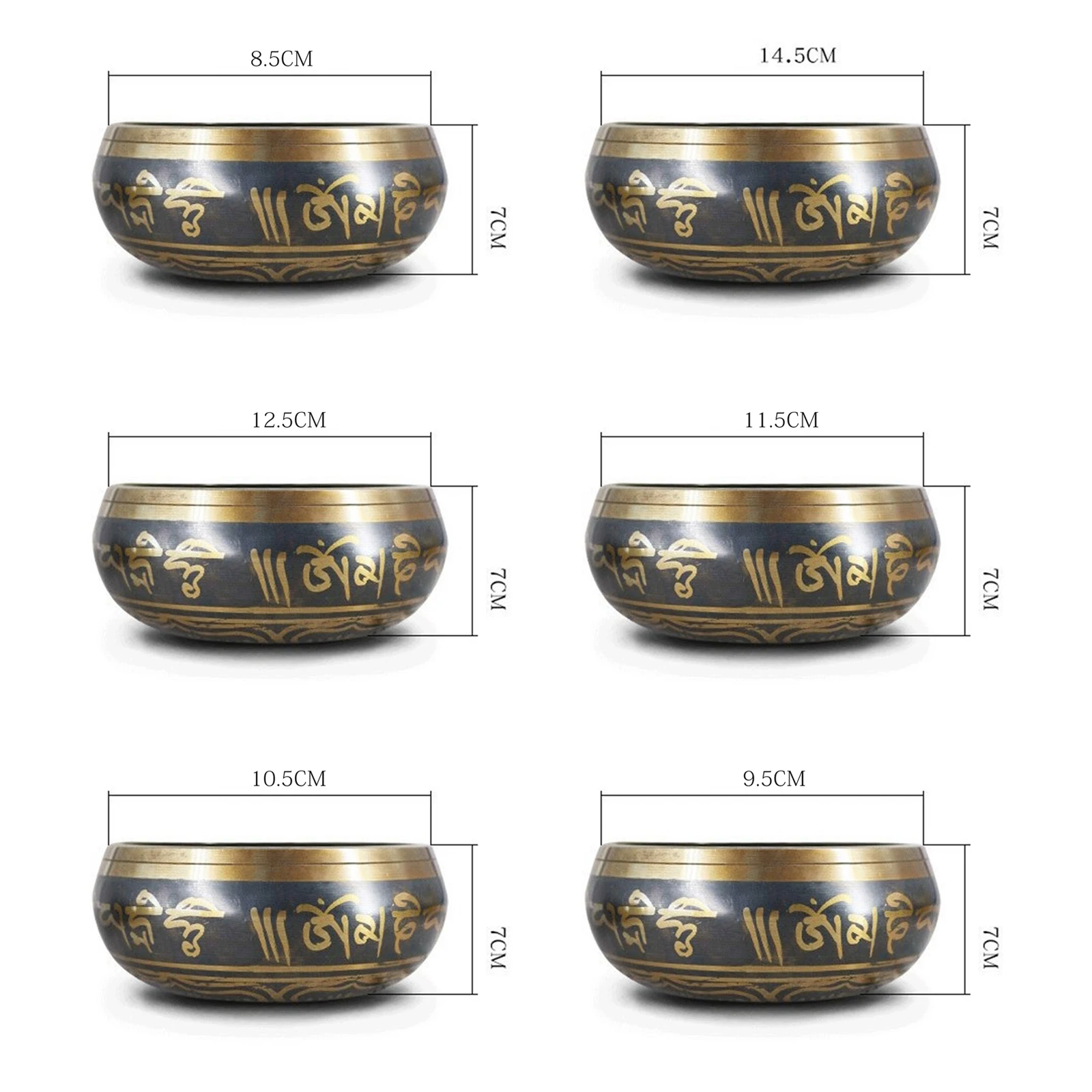 Tibetan Sing Bowl Handmade Music Brass Buddha Sound Bowl Buddhist Supplies Religious Home Decoration