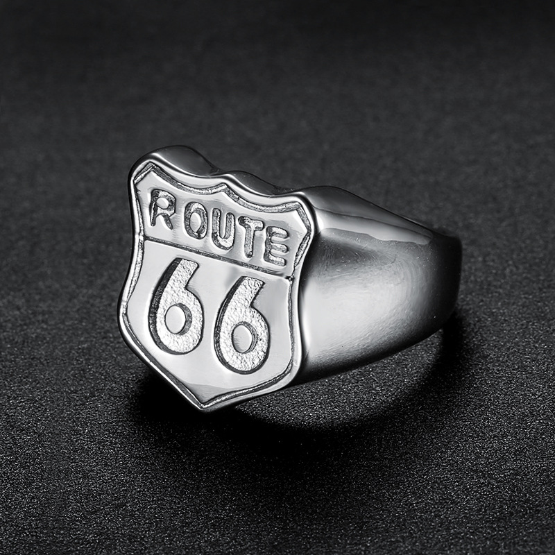 NEUER VINTAGE MOTORBIKE HERRENRINGE EDELSTAHL US ROUTE66 RING FÜR MÄNNER COCKTAIL COOLES SCHMUCKGESCHENK – Detail 3