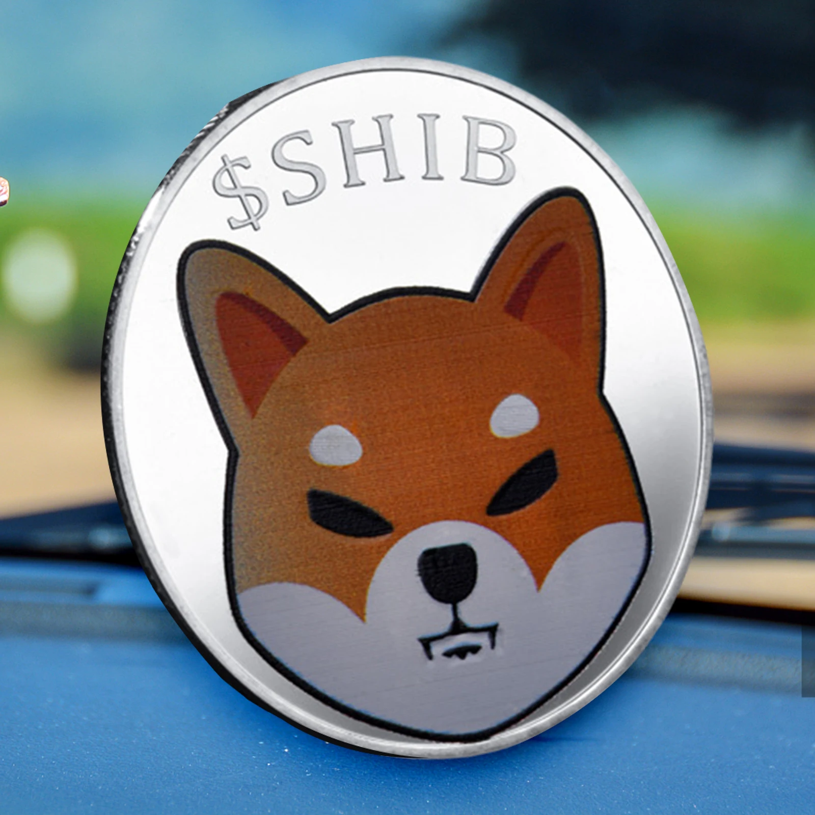 Creative Iron-Plated Collection Dogecoin Coins Collectibles 2021 Shiba Inu Dog with Protective Case Collectors Gift for Lovers