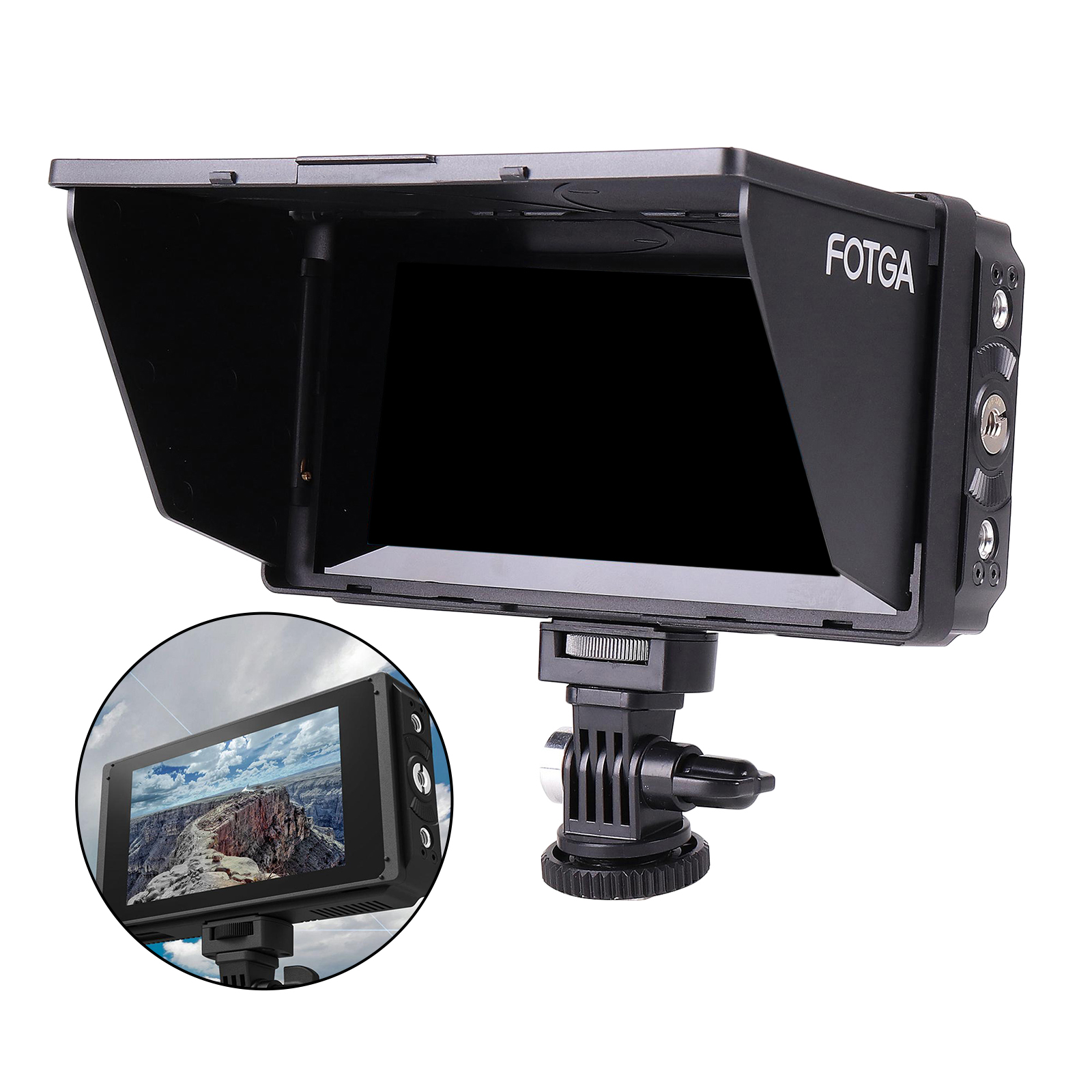 C50 FHD on-Camera Field Monitor  4K Input / Output Dual Battery Plate