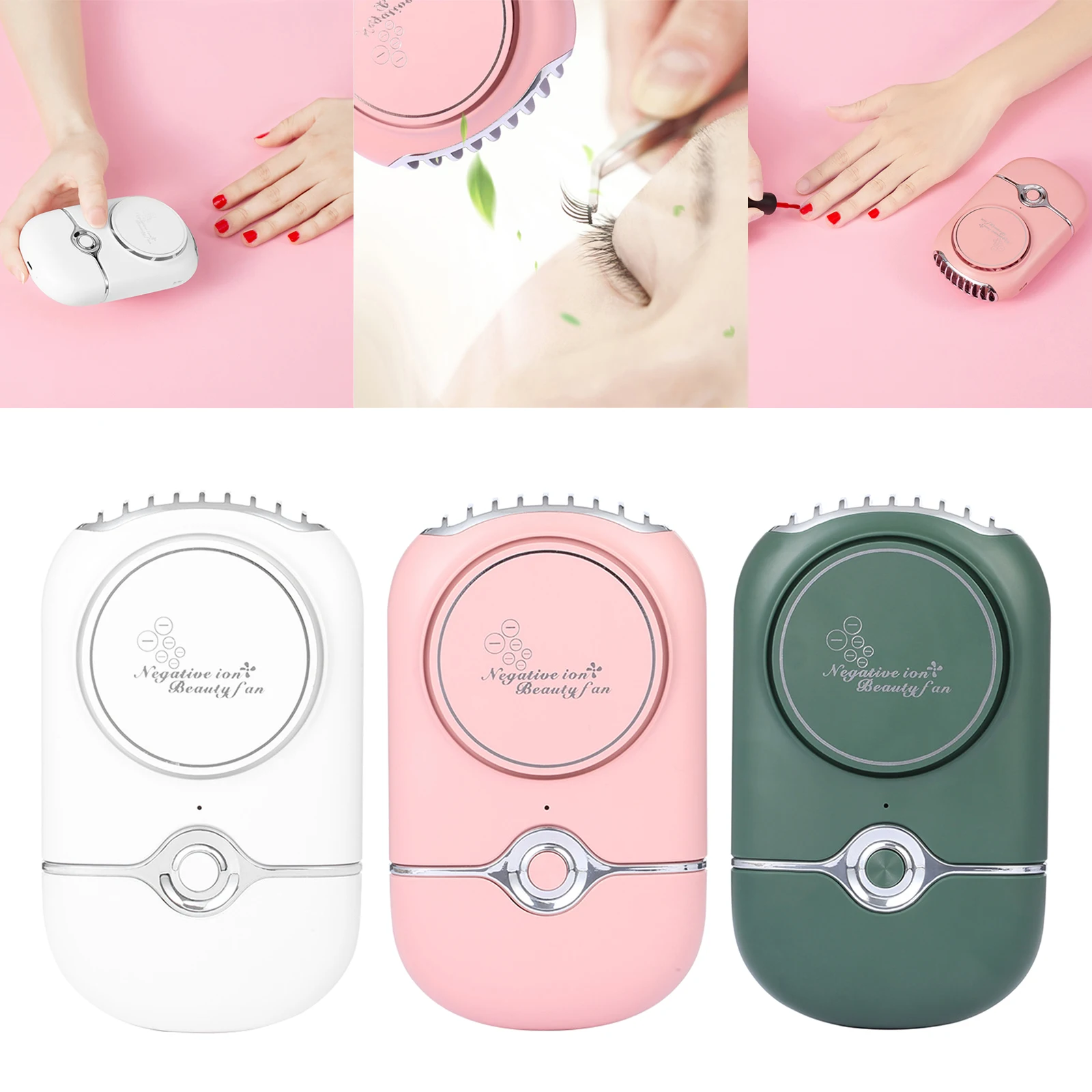 Eyelash Dryer Fan Handheld Bladeless Portable Rechargeable for Eyelash Extension Women Girls