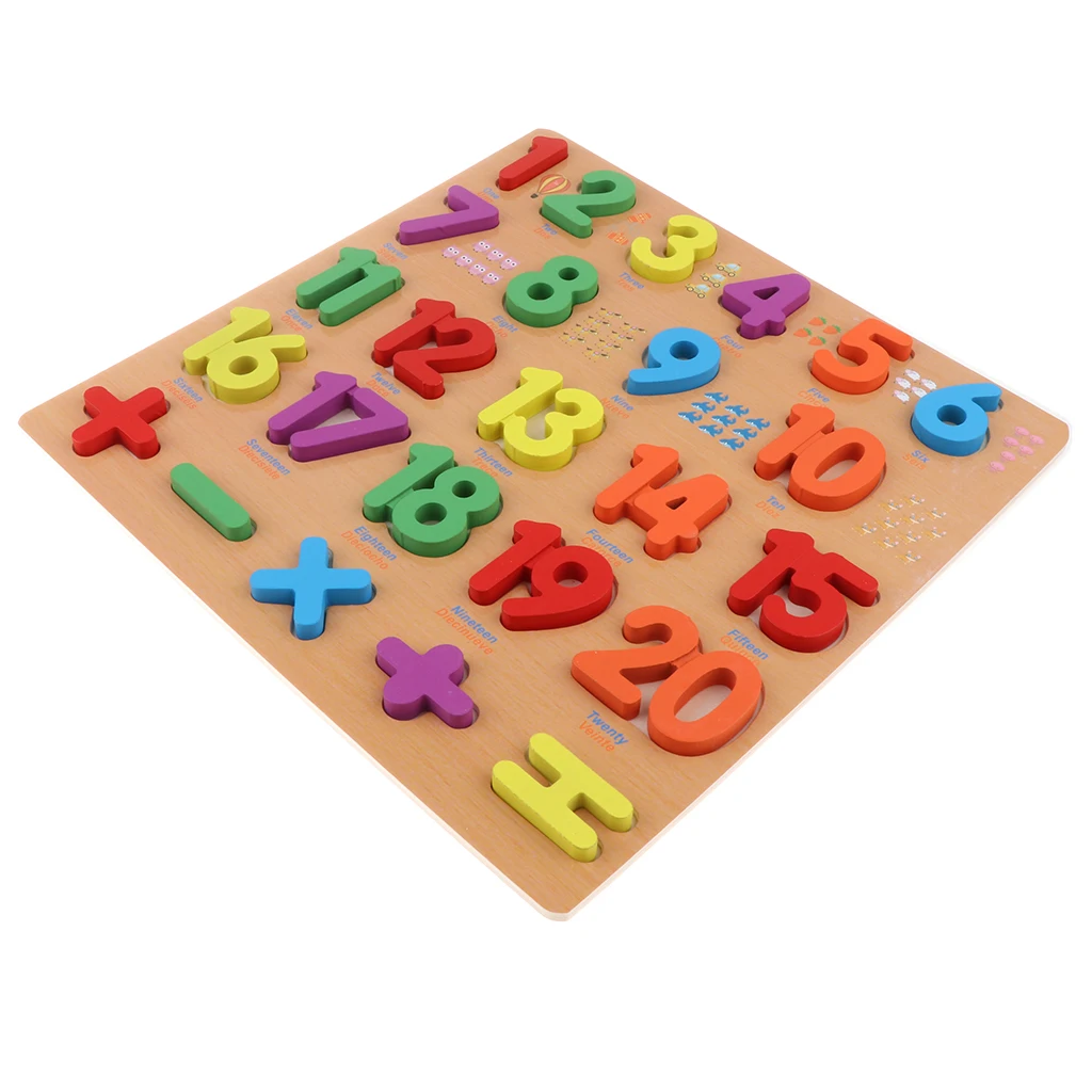 Colorful 1-20 Numbers Wooden Learning Puzzle Board for Kids 
