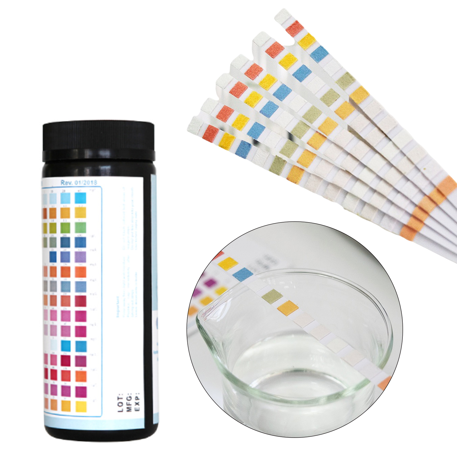 50 Strips 14 in 1 Test Strips Swimming Pool Spa Reagent Strips for Water pH Chlorine Alkalinity Bromine Hardness Tools