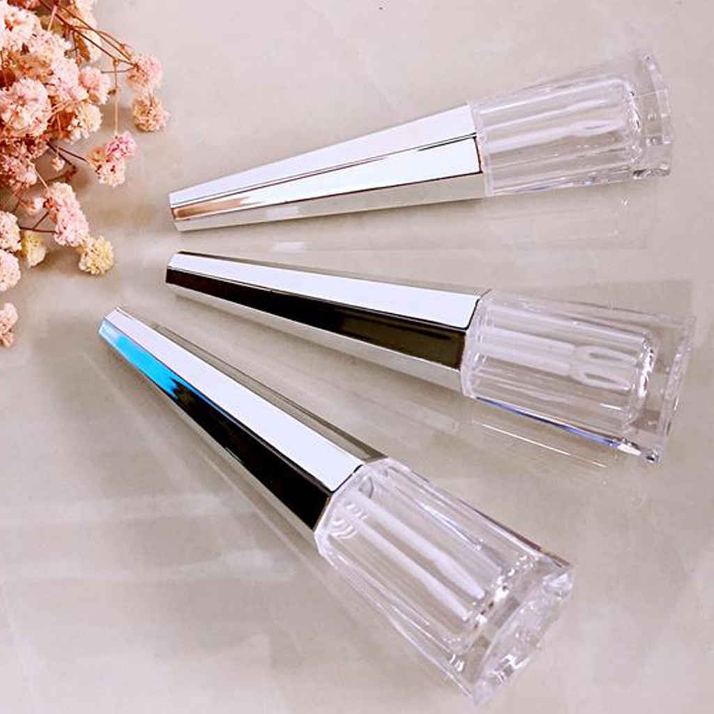 3pcs 6ml Empty Eyeliner Pens Lip Gloss Pyramid-Shaped Lipstick Tubes Bottles