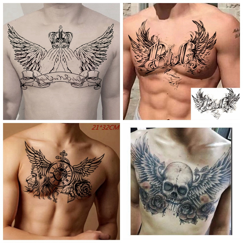 Best of Devil Wings Skull Cross Tattoo Sticker Men And Women Back Chest Waterproof Flower Lion Body Art Fake Tattoo Cool Tattoo Sticker Reviews & Tips